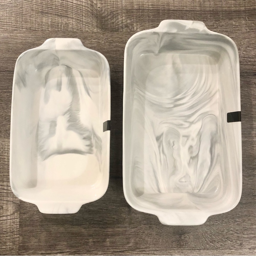 Porcelain Marble Rectangle Serving Set of 2